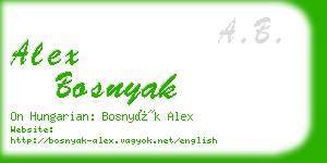 alex bosnyak business card